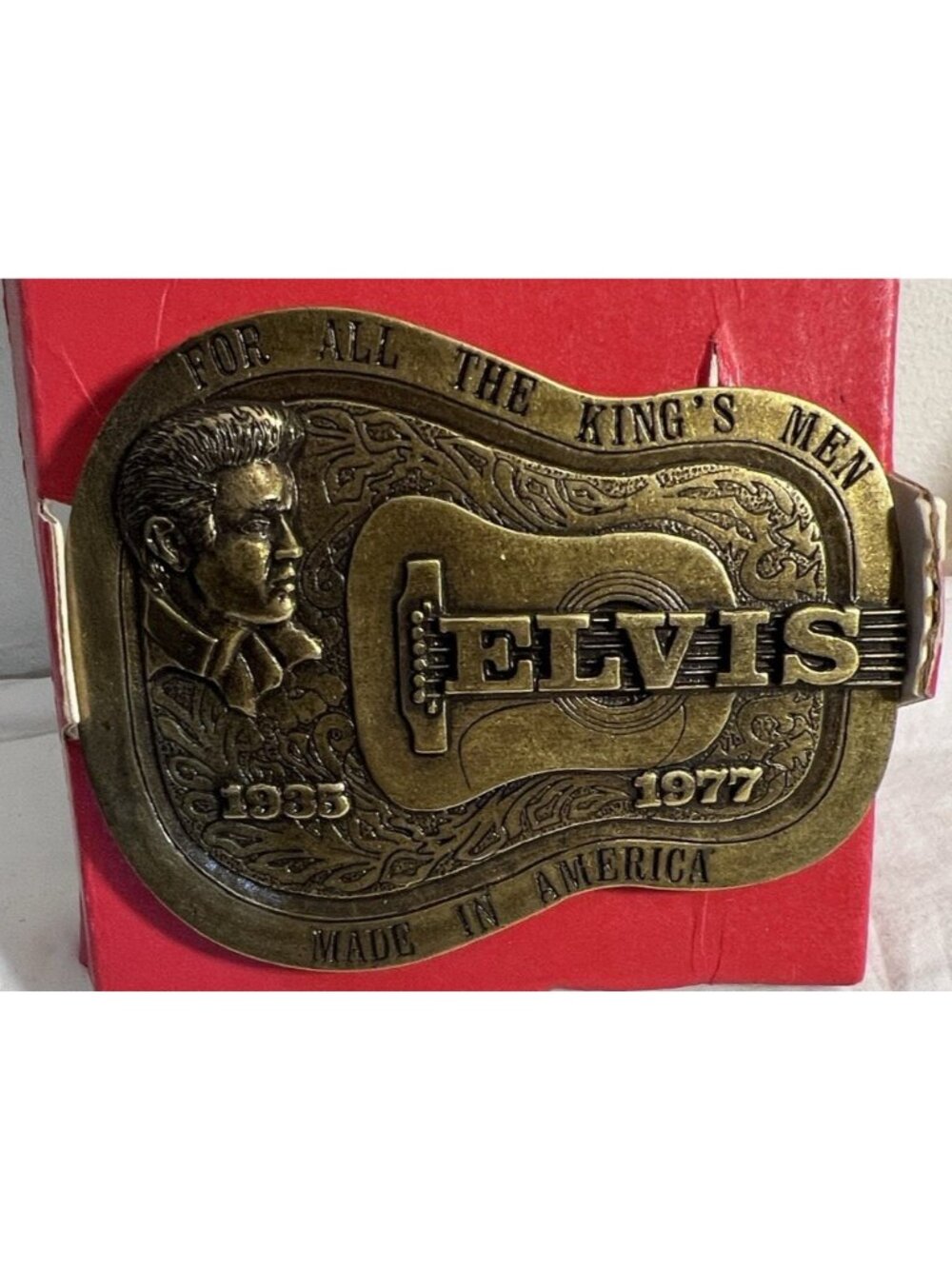 Elvis for all the kings men 1935-1977 belt buckle 2 3/4" x 3 1/2"